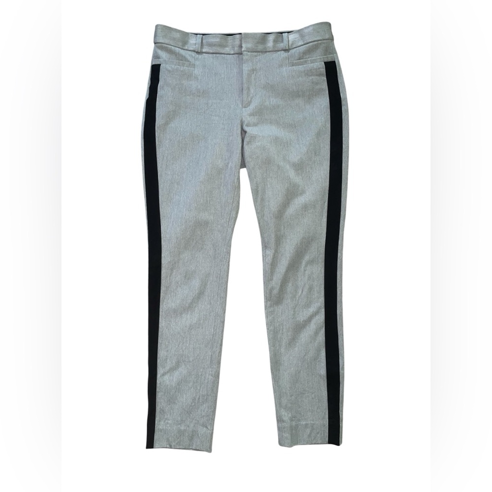 Banana Republic Light Gray Pants with Black Stripes